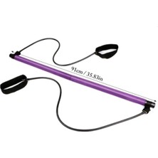 Ahes Pilates Studio Evde Spor Egzersiz Çubuğu Kalça Basen Sıkılaştırıcı Pilates Barı Plates Mor L