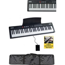Ahes PS4000BK Tuş Hassasiyetli 61 Tuşlu Org Bluetooth USB Midi (Sustain Pedalı Çanta)