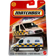 Ahes Matchbox 1:64 Tekli Arabalar 2024 Mercedes-Benz Sprınter Ambulance (Kısa Kart) JHN67
