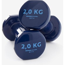 Ahes Dambıl 2 x 2 kg 2 Adet Vücut Kas Geliştirme Fitness Hafif Antrenman Pilates Mavi