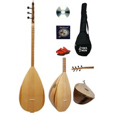 Ahes Kısa Sap Bağlama Saz Maxi Set (Su Geçirmez Kılıf + Eğitim CD + Yedek Tel + Mızrap) Çift Ses Çıkışlı Yeni Başlayanlara Özel Profesyonel Set