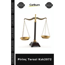 Carlburn Özel Üretim Dekoratif Koleksiyon Salon Aksesuar Hediyelik Nostaljik Vitrin Pirinç Terazi KSK2072