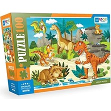 Ahes Focus Dinosaur (Dinozor) - Puzzle 100 Parça