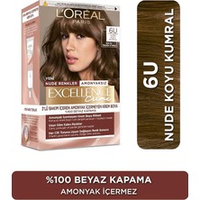 Ahes Paris Excellence Creme Nude Renkler Saç Boyası - 6u Nude Koyu Kumral
