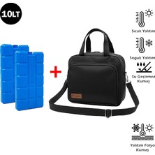 Ahes 2in1 Set Termal Yemek Taşıma Çantası 10 Lt + 2 Adet 400 ml Soğutucu Buz Kasedi AL5433
