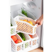Ahes 6 Adet Buzdolabı Içi Düzenleyici Organizer Sepet Mutfak Düzenleyici Sebze Meyve Sepeti Mutfak Banyo Tezgah Altı Üstü Organizer (6, Orta Boy)
