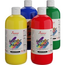 Ahes Rose Ana Renkler Akrilik Boya 4'lü Set 4X500 gr