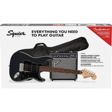 Ahes Affinity Stratocaster Hss Laurel Klavye Kömür Frost Metalik Konser Çantası Frontman 15G Elektro Gitar Seti