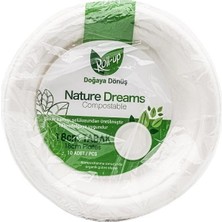 Ahes Nature Ekolojik Karton Kağıt Parti Tek Kullanımlık Tabak - 18 Cm. - 50 Adetlik 1 Paket