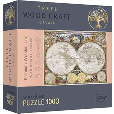 Ahes - Woodcraft 1000 Element, Ahşap El Sanatları, Düzensiz Şekiller, 100 Seyahat Karakteri, Modern Premium, Kendin Yap, Yetişkinler ve Çocuklar Için 12 Yaşındaki Bulmaca, Antik Dünyanın Renkli Haritası
