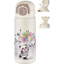 Ahes 600 ml Tek Kapak Çift Kullanım Pipetli/pipetsiz Taşıma Kulplu Vacum Cup/çelik Termos -FFDILLERD9252