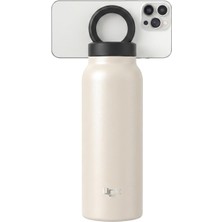 Ahes BL10 Magpro Manyetik Telefon Tutuculu Çelik Termos, 710 ml (24 Oz) Vakumlu Çift Katman Matara, Magsafe Uyumlu 360° Dönebilen Pipetli Kapak, 24 Saat Soğuk / 12 Saat Sıcak Tutucu (Beyaz)