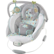 Ahes Rahatlatıcı Ana Kucağı Bebek Koltuğu, Sesler ve Titreşimler, 0-6 Ay, 9 Kg'a Kadar - Morrison, Fil/aslan Oyuncaklı (Gri/mavi)