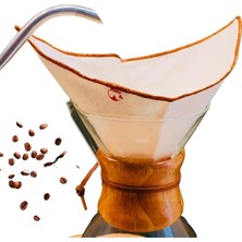 Ahes Adet) Yıkanabilir, Kumaş Chemex Kahve Filtresi AĞARTILMAMIŞ%100 Ham Pamuk, Organik, Ekolojik Filtre Chemex (C.2)