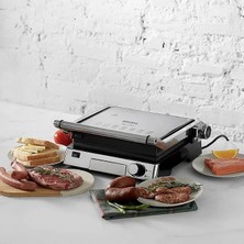Ahes Biogranit Izgara ve Tost Makinesi Inox 2000W Paslanmaz Çelik 6 Dilim Kapasiteli