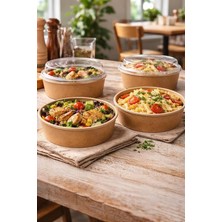 Ahes Karton Salata Kasesi Kapaklı 1100CC 50 Adet
