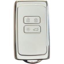 Ahes Keys Lüx Anahtar Kılıfı, Beyaz Gümüş, Clio E-Tech, Austral, Megane 4, Talisman, Clio 5 Modelleri Için Nano Koruyucu