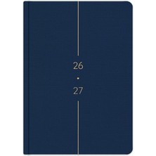 Ahes Notebook 2026-2027 A5 Keten Akademik Ajanda 15X21 cm - 17 Aylık Lacivert