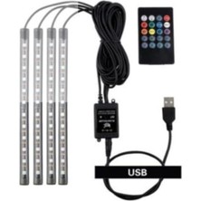 Ahes Araç Içi Aydınlatma Kumandalı Müziğe Duyarlı 12 LED Ayak Altı LED