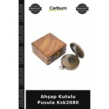 Carlburn Özel Üretim Dekoratif Hediyelik Koleksiyon Masaüstü Ahşap Kutulu Pusula KSK2080
