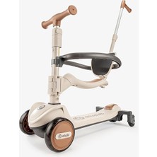 Ahes Potenza 4in1 Ebeveyn Kontrollü 5 Tekerlekli Çocuk Scooter Işıklı Oturaklı Kahverengi, ELSCTPOTENZA-038