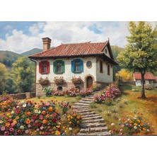 Ahes Puzzle 1000 Parça Bahar Rüyası Puzzle - Dağ Evi ve Merdivenler