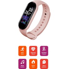Ahes PSSW17 Akıllı Bileklik 5.1V Titreşimli Bluetooth Adım Sayar Kalp Atışı Uyku Takibi Pembe