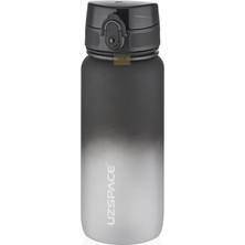 Ahes 650ML Çift Renkli Sızdırmaz Bpa Içermez Kilitlenebilir Kapaklı Motivasyonel Tritan Su Matarası (Siyah-Beyaz)