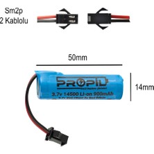 Propil 3.7V 14500 Li-On 900 Mah Oyuncak Pili Siyah Soket