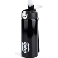 Ahes Çelik Suluk Matara, Pipetli, 500 Ml, Siyah