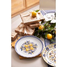Ahes Porselen Amalfi 4 Parça 21 cm Pasta Tabağı