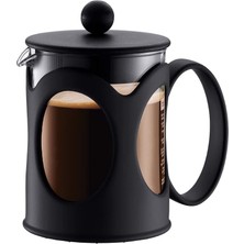 Ahes Kenya Kahve Hazırlayıcı (French Press Sistemi, Kalıcı Paslanmaz Çelik Filtre) Siyah, Siyah, 0,5l