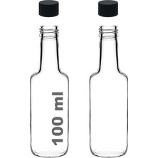 Ahes 100 ml Şeffaf Standart Sosluk 100 cc Sızdırmaz Kapaklı Cam Şişe (2)