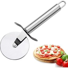 Ahes Çelik Pizza Ruleti, Hamur Kesici, Profesyonel Mutfak Aleti 20 cm Pizza Kesici Tekerlek Yapışmaz Bıçak,çelik Pizza Bıcağı