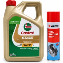 Castrol Edge Motor Yağı 5W-30 4 Litre + Würth Balata Spreyi 500 ml