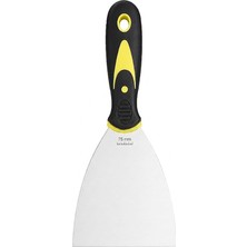 Ahes mm Spatula, Siyah-Sarı, Paslanmaz Çelik Bıçak, Ergonomik Sap, Alçı ve Boya Uygulaması Için Çok Amaçlı Kullanım
