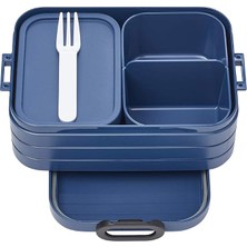 Ahes Bento Beslenme Kutusu Take A Break Nordic Denim Midi – Bölmeli Beslenme Kutusu, 4 Tereyağı Ekmeği Için Uygundur, Tpe/pp/abs, 0 mm