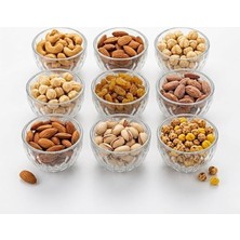 Ahes Cam Kase Seti, Şeffaf, 6'lı, 8 cm Çap, 5 cm Yükseklik, 135 Ml, Kuruyemiş ve Atıştırmalık Servis Için