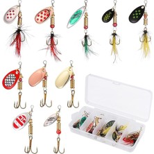 Ahes 10 Adet Kutulu Fly Spinner Bait Yem Zoka Seti Döner Tip Tatlı Tuzlu Sinek Olta