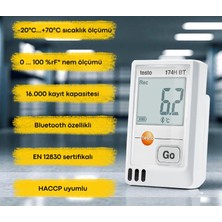 Testo 174H Bt Akıllı Sıcaklık ve Nem Kayıt Datalogger Cihazı | Beyaz