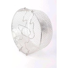 Ahes Home Paslanmaz Metal Tel Fritöz Süzgeci Kulplu Kızartma Tenceresi Uyumlu Fritöz Teli Yağ Süzdürme ve Kızartma Aparatı (22 Cm)