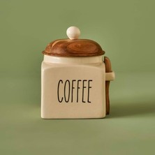 Ahes Maison Koffi Seramik Kavanoz, Krem, 800 ml
