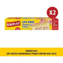 Ahes Çift Kilitli Dondurucu Poşeti Büyük Boy 10'lu X2 Adet, 24X28 cm