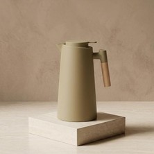 Ahes Bambu Saplı Dışı Plastik Içi Cam 1 Litre (Bej)