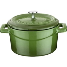 Ahes Metal Döküm Mini Tencere, 10 Cm, 0.35 L Hacim, Yeşil