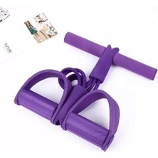 Ahes Body Trimmer Vücut Şekillendirici Egzersiz Karın El Ayak Direnç Lastiği 4 Lastikli Mor Beyaz, 4lasttrm