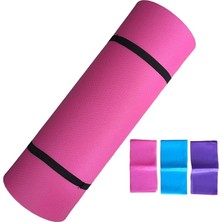 Ahes 14 mm Çift Taraflı Pilates Matı 3'lü Pilates Bandı Pilates Seti Mavi