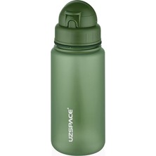 Ahes 400ML Pipetli El Askılı Tritan Su Matarası Sızdırmaz Bpa Yok Koku Yok (Koyu Yeşil)