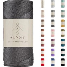 Ahes mm - 200 gr Polyester Makrome Ipi Koyu Gri 230 M Polyester Makrome Ip Supla Ip ve Çanta Ipliği