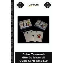 Carlburn Özel Üretim Hediye Koleksiyon Dolar Tasarımlı Gümüş Iskambil Oyun Kartı ALK2810